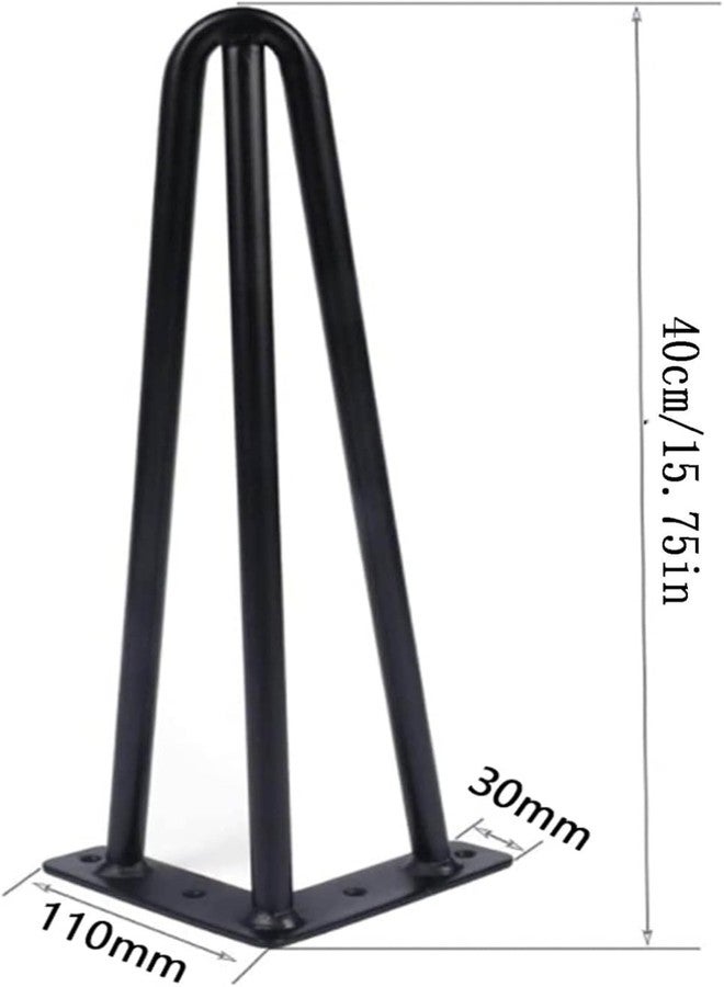Ventuos 16 Inch 3-Rod Heavy Duty Hairpin Legs, Metal Hair Pin Furniture Legs,Modern Table Legs for DIY Coffee Table Legs, Children's Table, Set of 4 (16") - Image 3